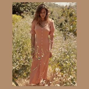 ✿Christy Dawn Lennon Peach Tie Waist Dress S